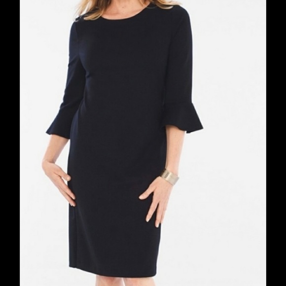 Chico's Dresses & Skirts - NWT 🎉‼️HOST PICK‼️🎉 Chico’s Ponte Bell Sleeve Black Dress/Size 1.5